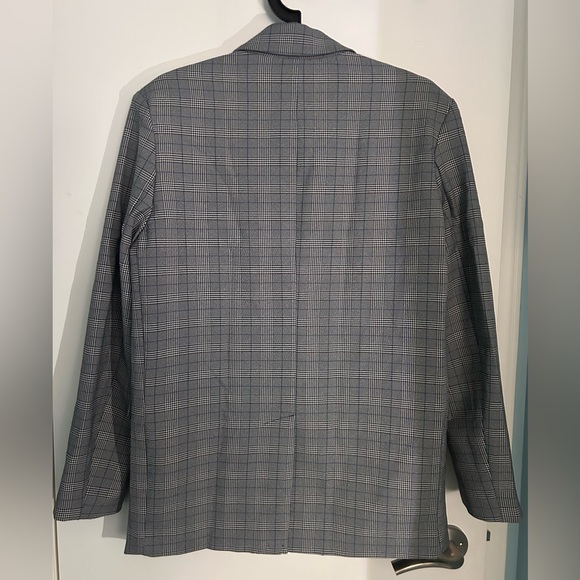 Steve Madden Women’s Oversized Gray and Blue Plaid Blazer size S - Picture 3 of 3
